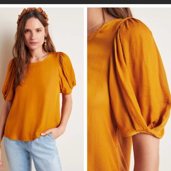 NWT Anthropologie Dolan left coast saffron top - Picture 3 of 8
